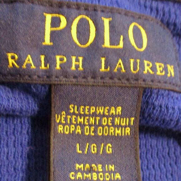 Polo Ralph Lauren Men Large Red White Blue Long Sleeve Sleepwear Shirt - Picture 7 of 8